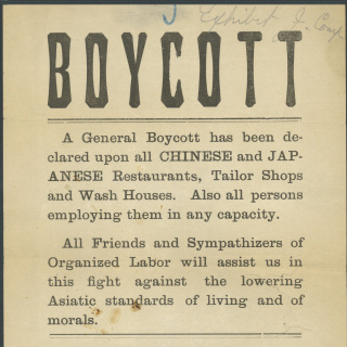 Anti-Asian Boycott Handbill