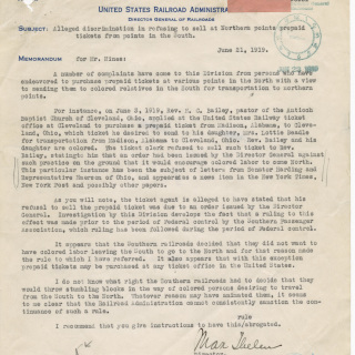 Letter wartime regarding discrimination