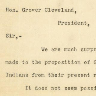 Letter to President Grover Cleveland