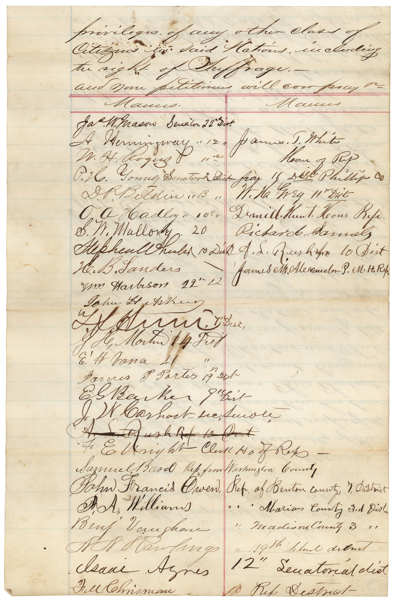 Arkansas Petition for Freedmen’s Rights