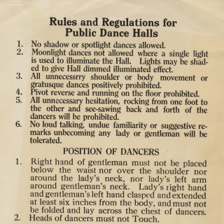Rules and Regulations for Public Dance Halls