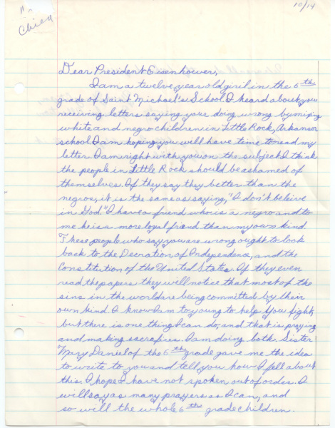 Twelve-Year-Old’s Letter to President Eisenhower