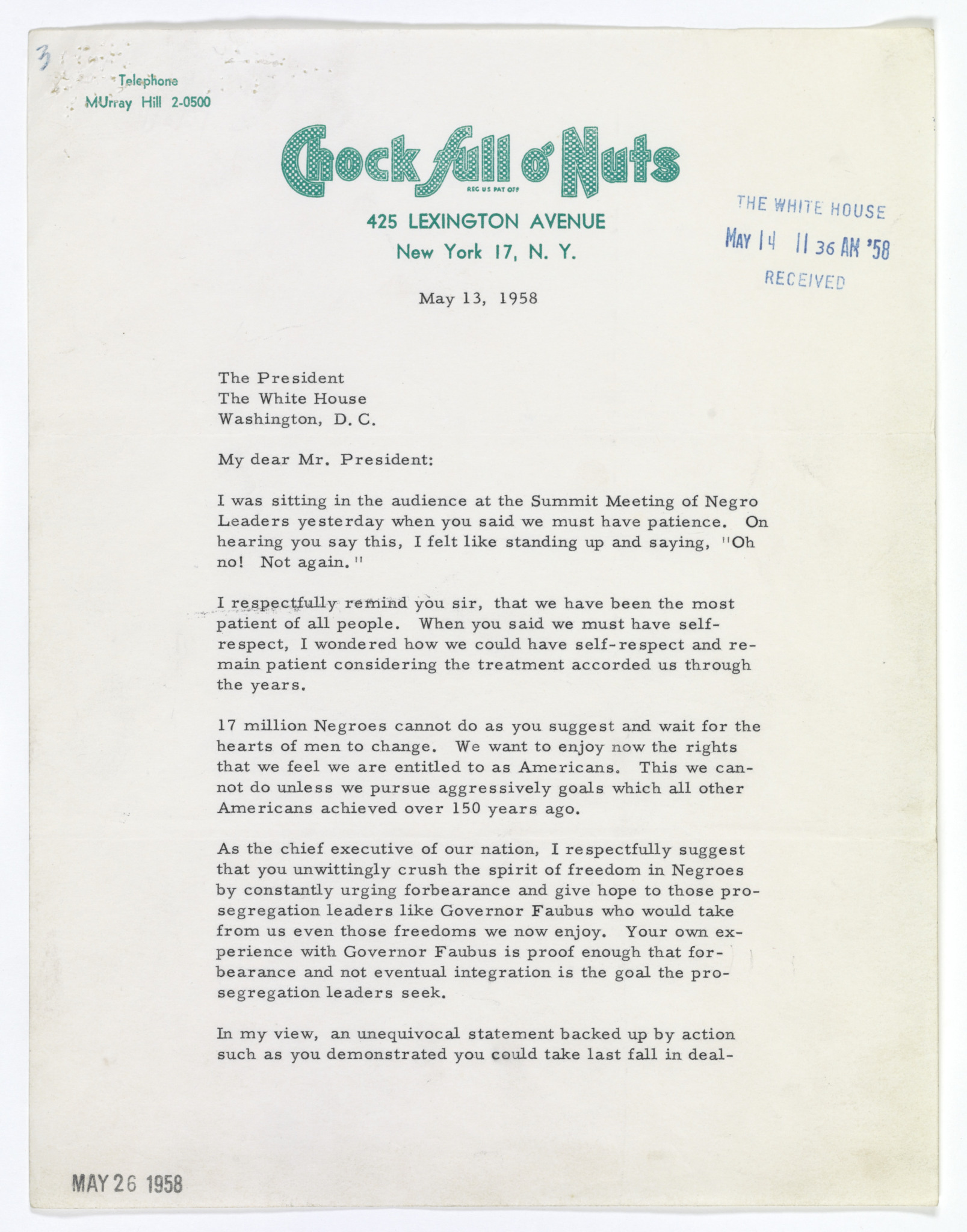 Jackie Robinson’s “Can’t Wait” Letter